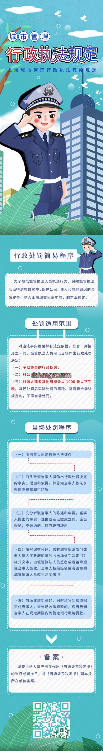 城市管理政策讲解执法模板信息长图
