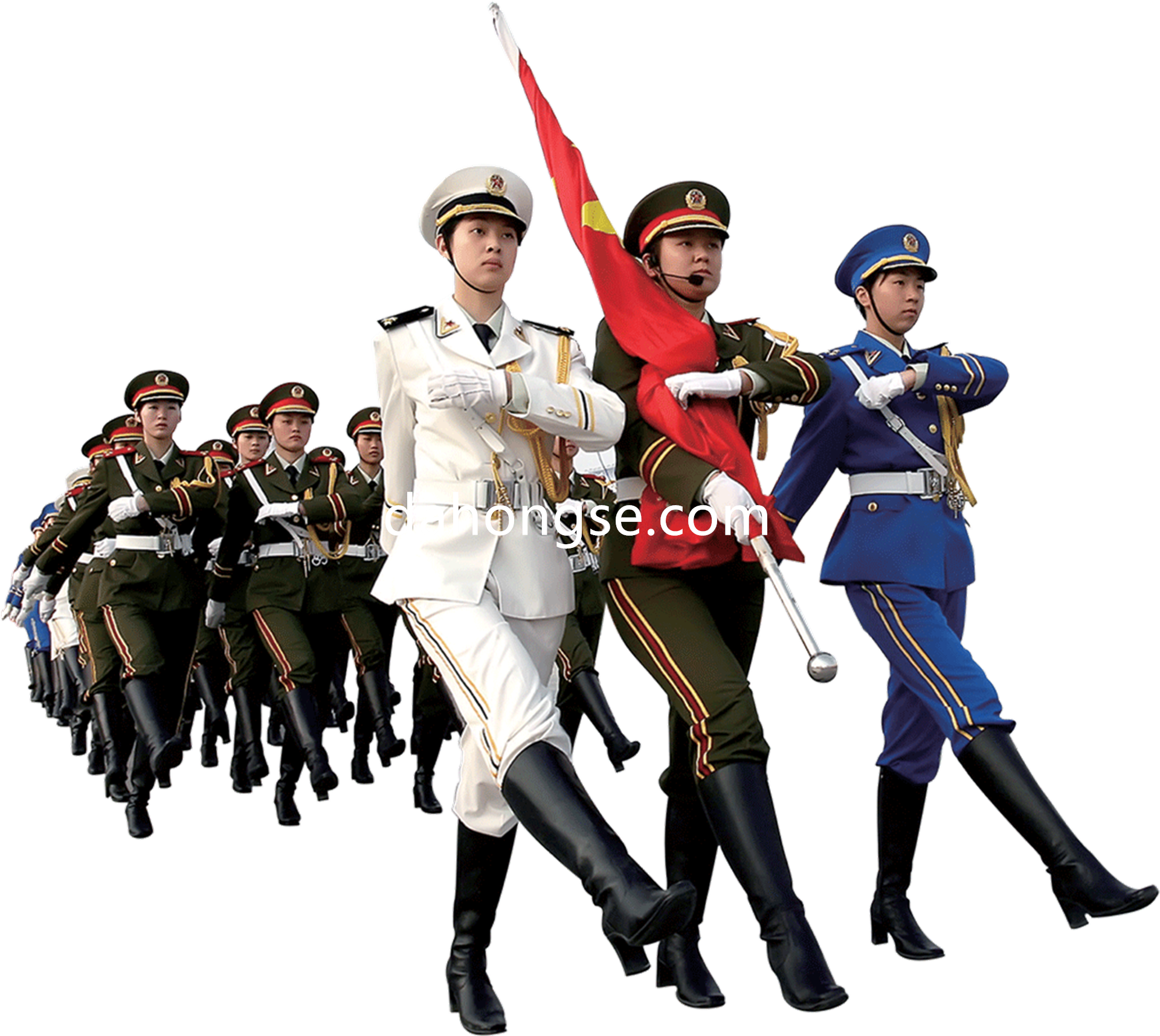 阅兵女兵走姿