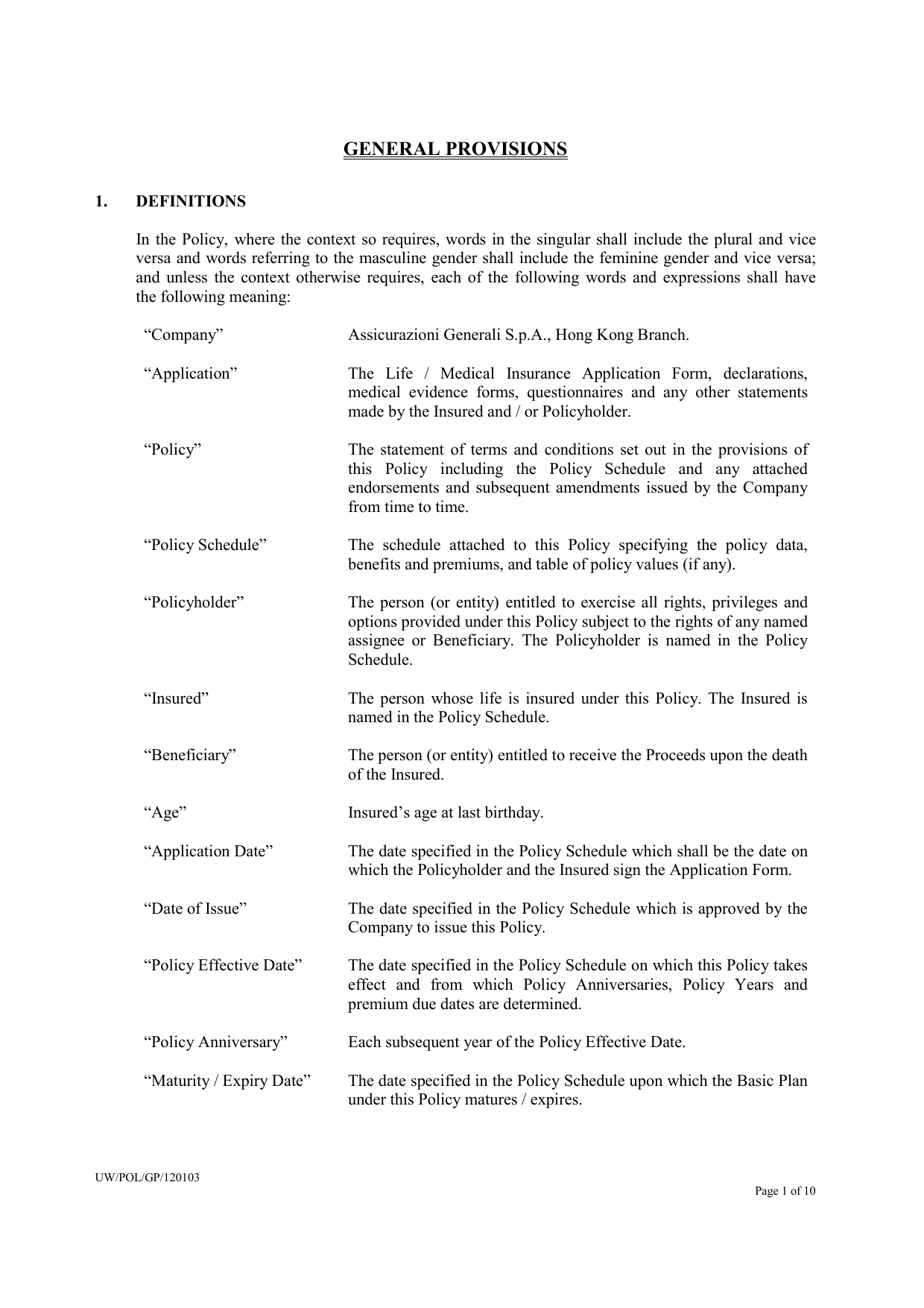 General Provisions