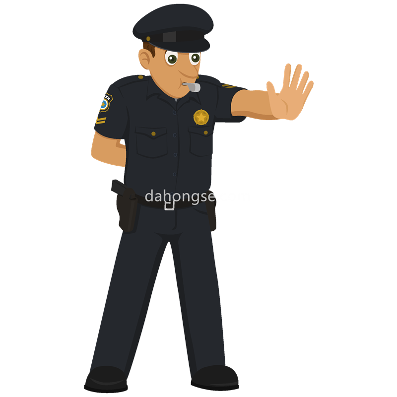 公安人物素描形象透明PNG