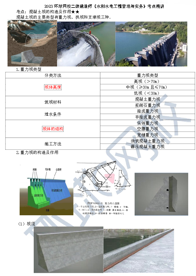 混凝土坝的构造及作用