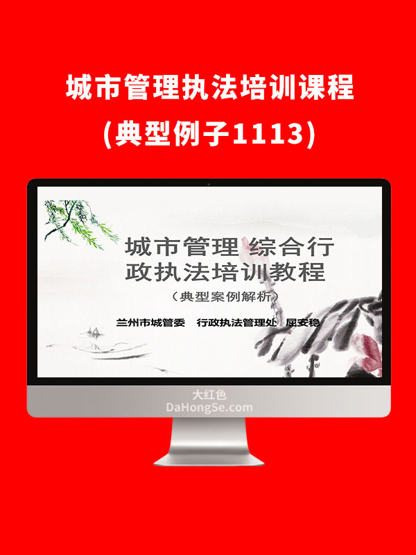 城市管理执法培训课程(典型例子1113)PPT