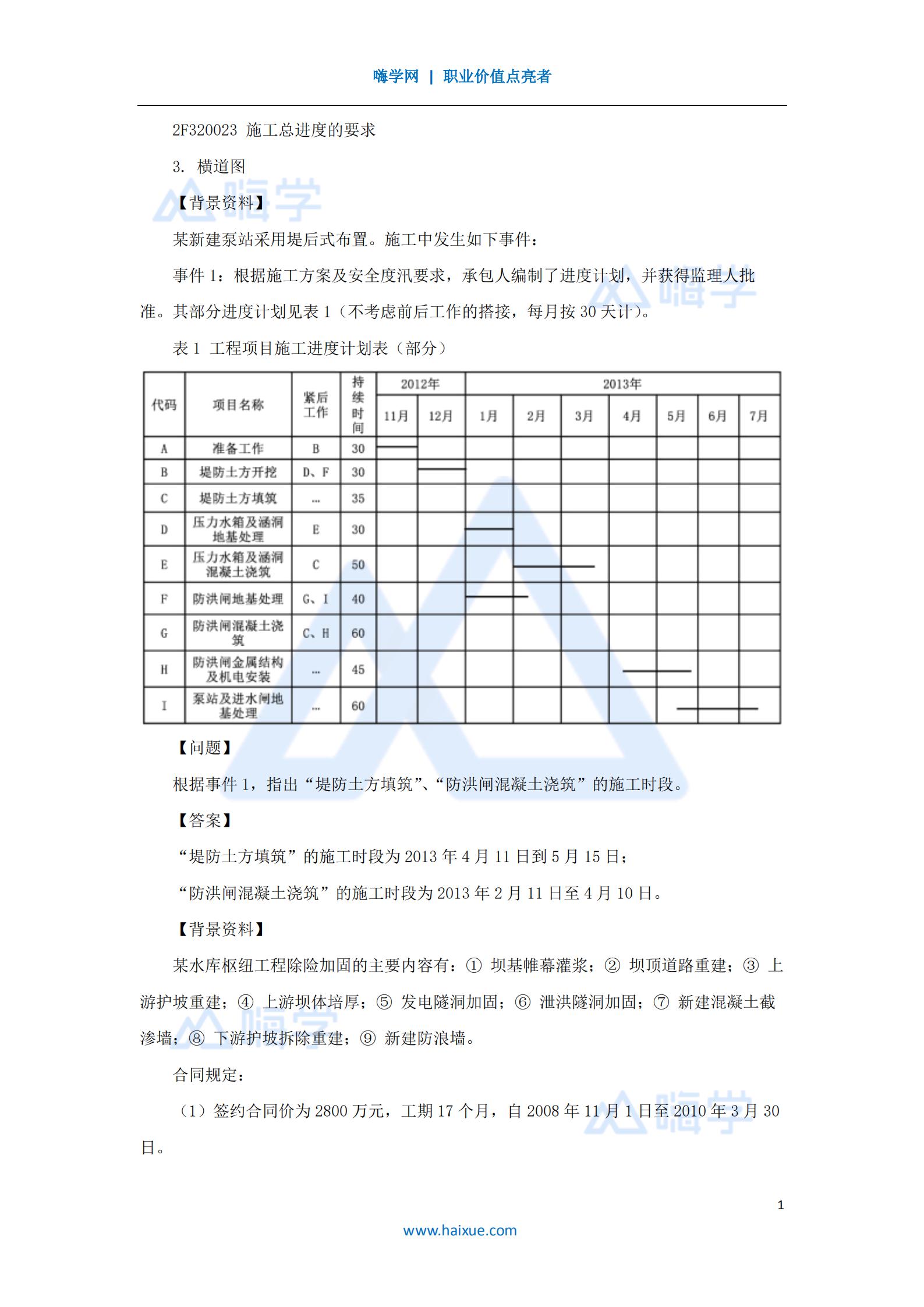 水利水电工程管理与实务施工组织设计3
